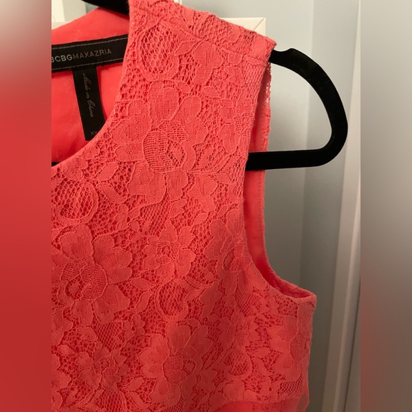 BCBG MAX AZRIA AMELIE DRAPED SLEEVELESS LACE DRESS - Picture 6 of 9